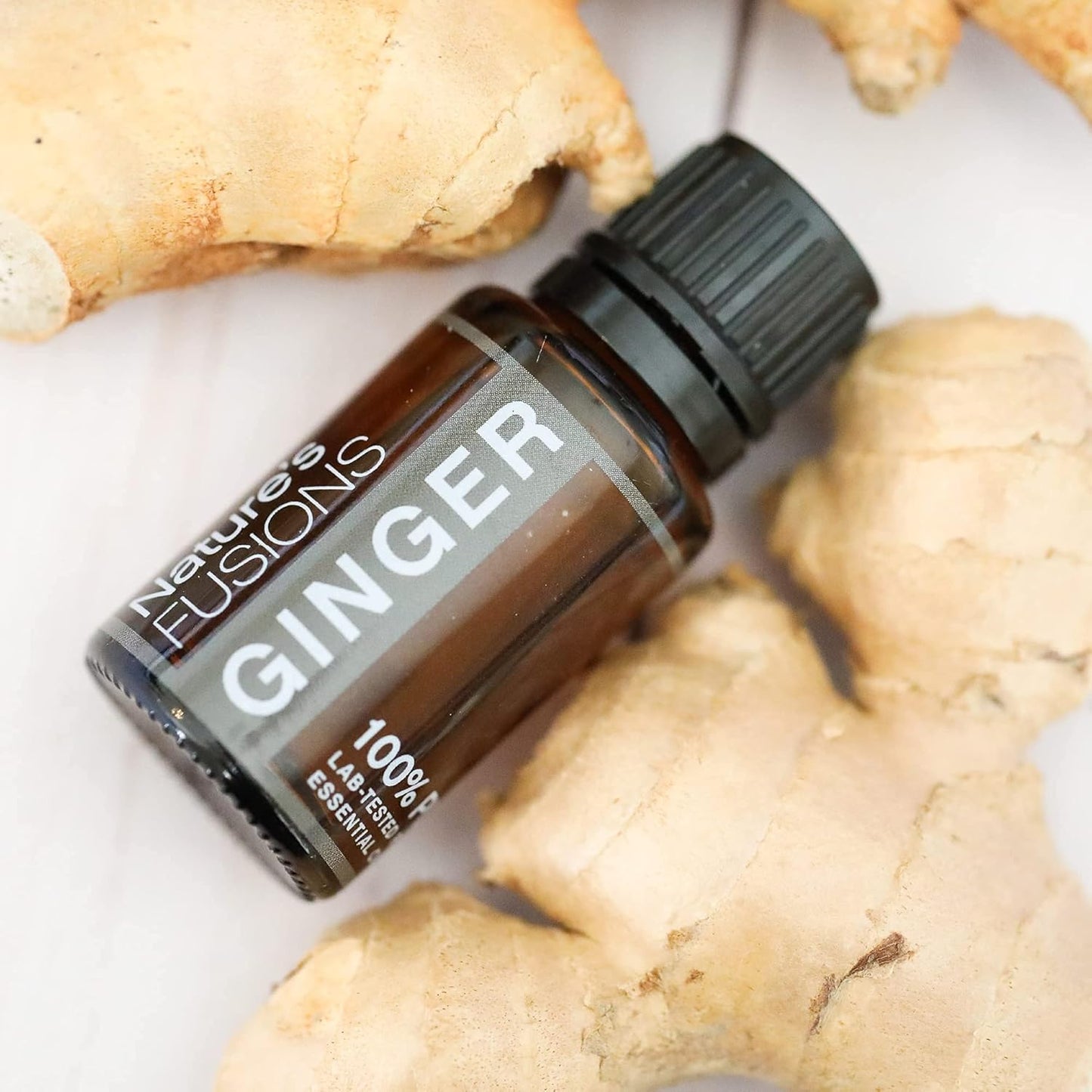 Nature's Fusions Ginger Root, 100% Pure and Natural Essential Oils, Undiluted, Therapeutic Grade for Aromatherapy and Topical Use, .5 Fl Oz (Pack of 1) (15 mL)