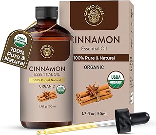 Cinnamon Essential Oil | USDA Certified Organic Cinnamon Oil | Perfect for Aromatherapy and Diffuser | 1.7 fl.oz