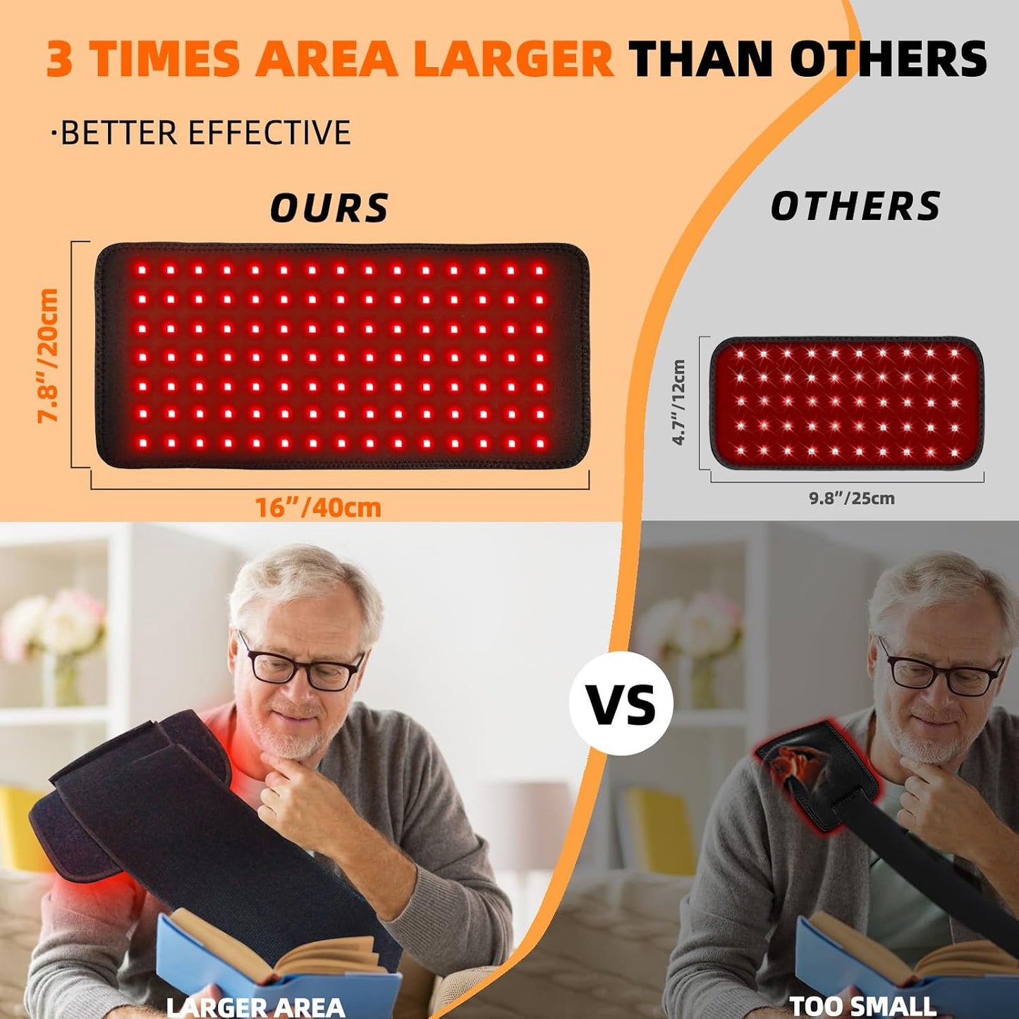 Red Light Therapy Infrared Light Therapy Pad Wearable Wrap Pad for Body Relief Back Waist Shoulder Knee Feet Faster Body Energy Recovery with Timer