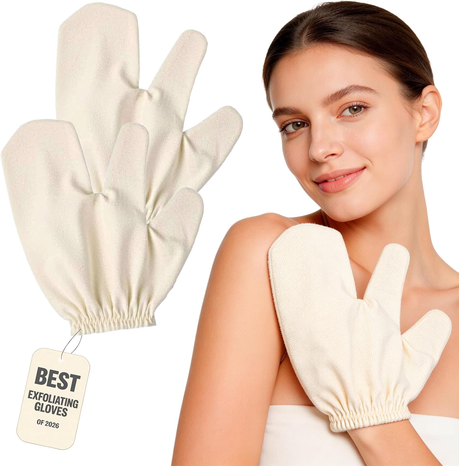 Garshana Gloves Raw Silk Massage Gloves Ayurvedic Massage Lymphatic System Glove for Hands Cellulite Dry Brushing Sleeping Exfoliating Smooth Glove for Women Body Portable