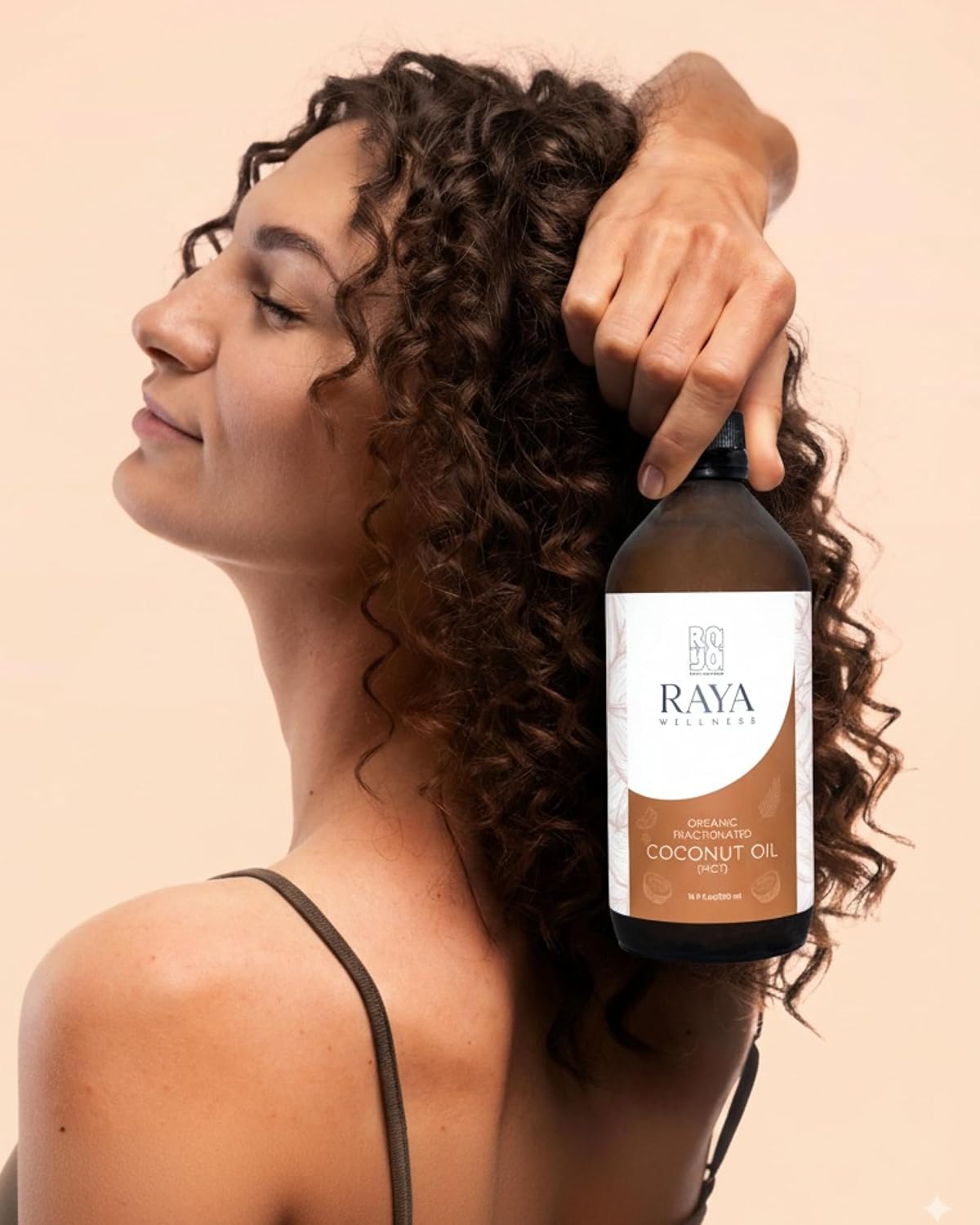 Raya Wellness - USDA Organic MCT Coconut Oil - Fractionated - Cold Pressed, Hexane Free - Glass Bottle - 16.9 fl oz (500 ml)