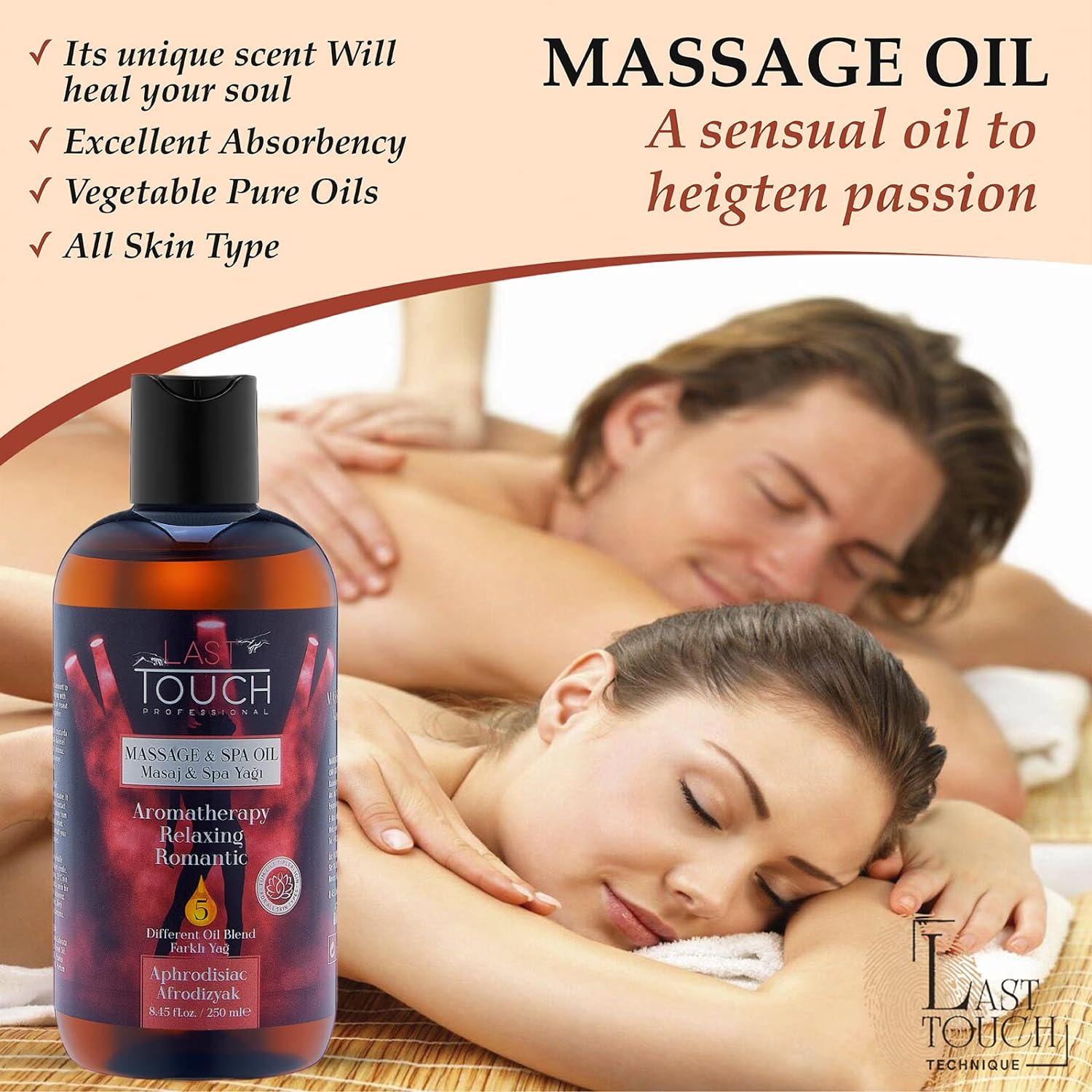 Aphrodisiac Massage Oil for Couples - Massage Oils for Date Night - Massage Oil for Massage Therapy - Aromatherapy Oil for Intimate Moments -Aphrodisiac Massage Oils - Muscle Relaxer Oils 8.45 Fl Oz.