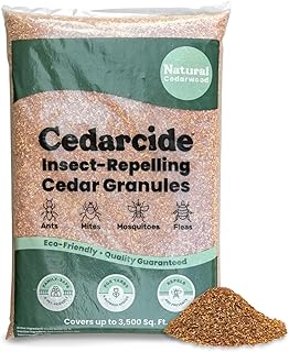 Cedarcide Insect Repelling Cedar Granules | Repels Fleas, Mosquitoes, Ants, Mites | Protect Your Lawn with a Cedar Barrier | Family & Pet Friendly | 8 Bags (64 Lbs)