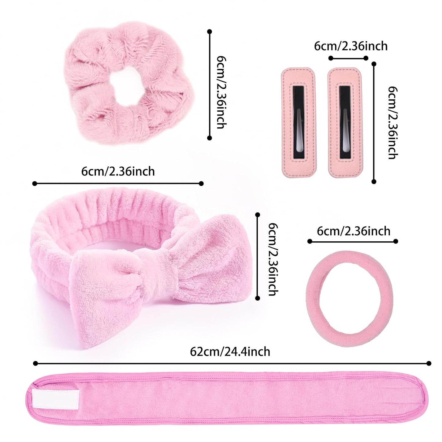 Spa Gift Set: Bubble Headband, Face Wash Headband, Skin Care Wristbands for Ladies and Women