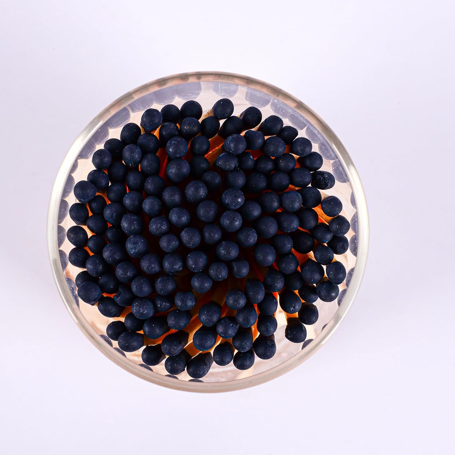 Black Matches Included (150Pcs), Glass Match Holder with Striker, Glass Match Cloche with Striker, Match Bottle with Candles Matches, 3'' Wooden Safety Matches for Candles BBQ Grill Fireplace