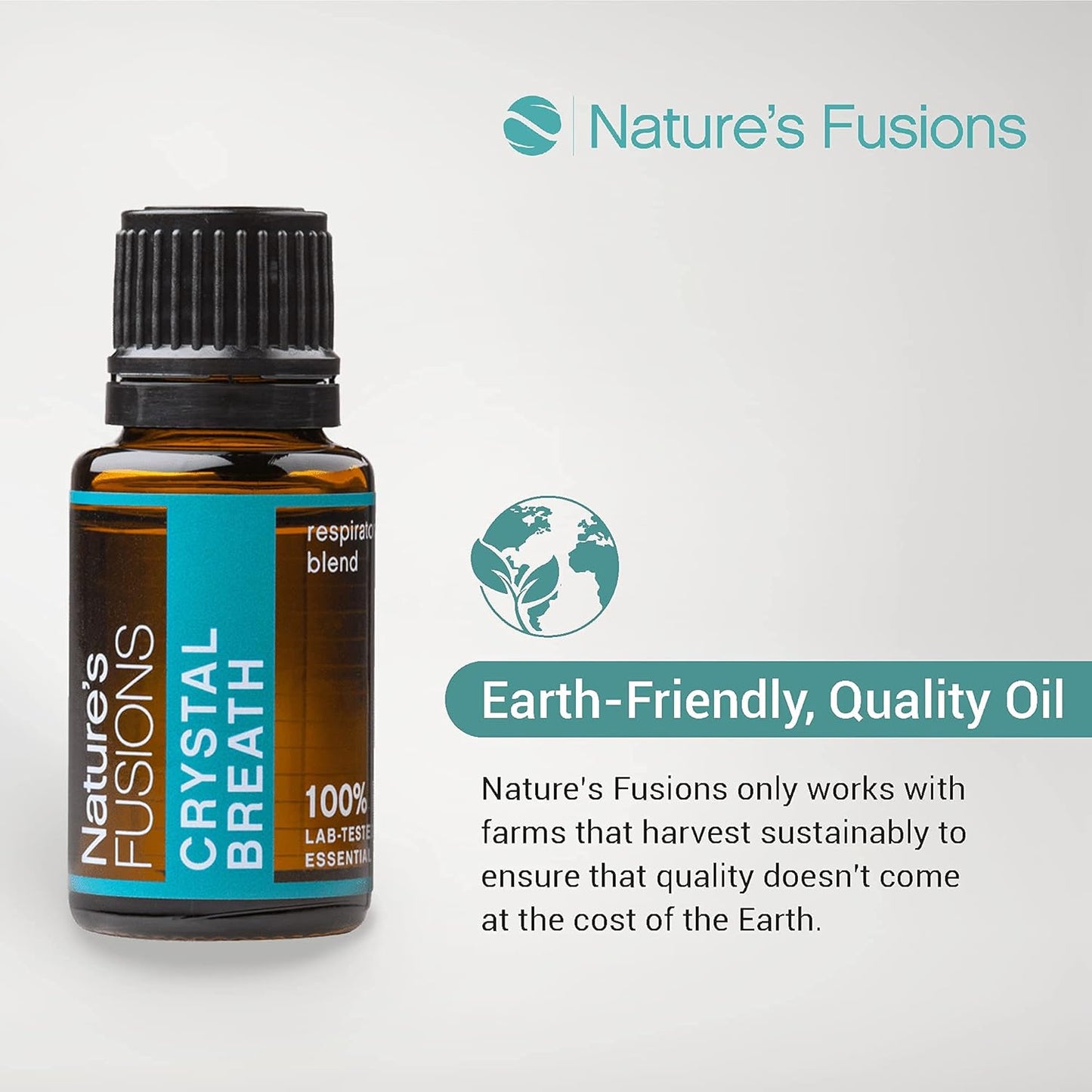 Nature's Fusions - Crystal Breath Therapeutic Essential Oil Respiratory Blend - 15 ml.