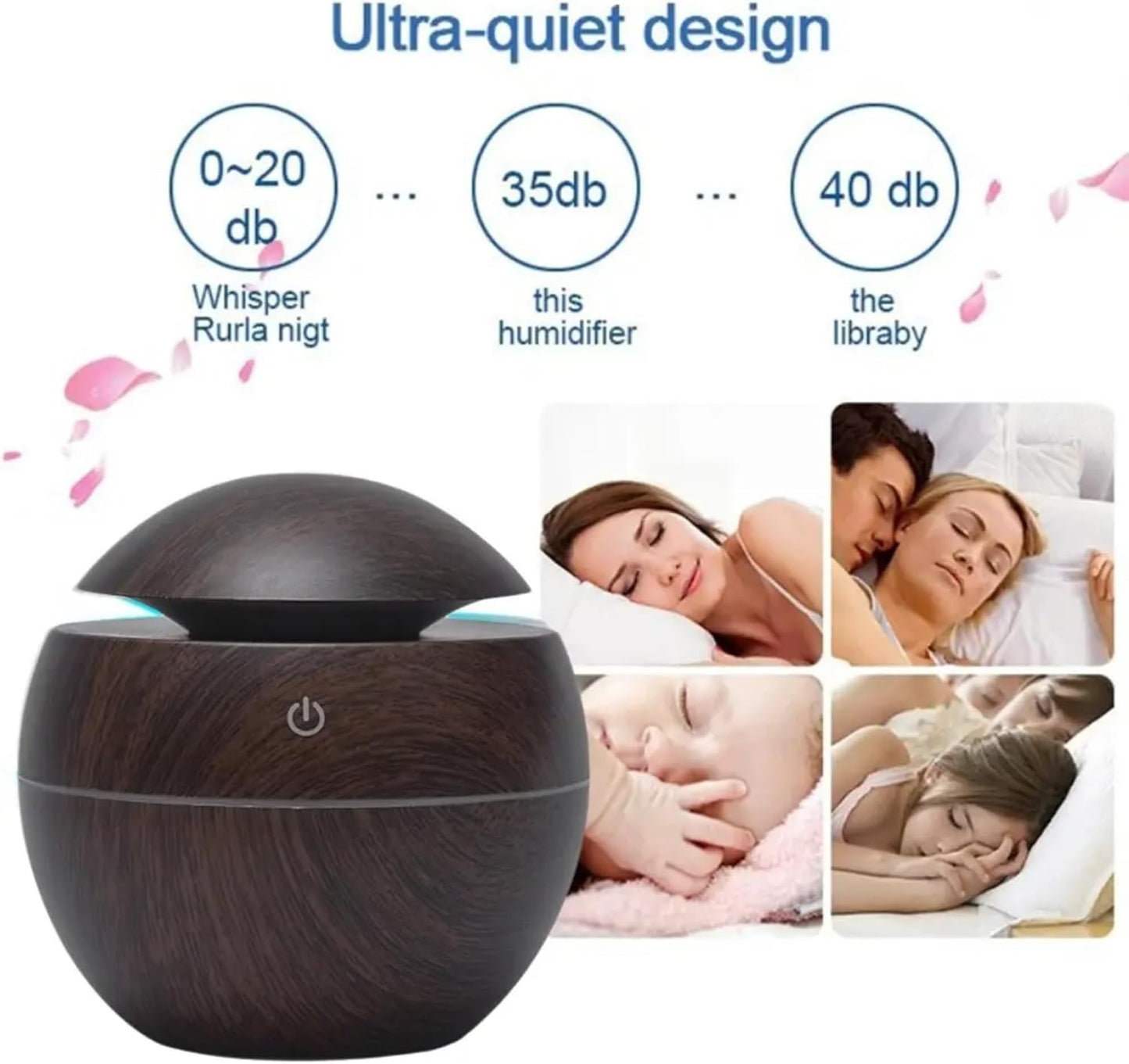 7 Colour LED Air Diffuser & Humidifier with Aromatic Essential Oil Feature | 130ml Ultrasonic Cool Mist | Auto Shut-Off | Aromatherapy Diffuser for Home, Office, Spa and More!