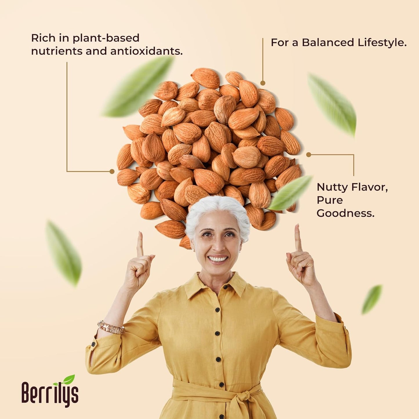 Berrilys Organic Bitter Apricot Kernel Powder - Extract, Raw, Non-GMO and Vegan, 16 oz - High in Vitamin, Apricot pits, Kernels ideal for energy option, Natural Raw pits for Wellness Support