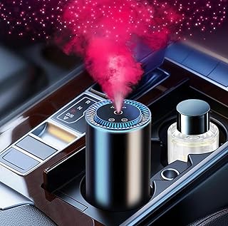Smart Car Air Freshener Diffuser with Starry Sky Projection and 50ml Perfume, 3 Mode Adjustable Rechargeable Car Aroma Diffuser,Auto On/Off Intelligent,Cologne