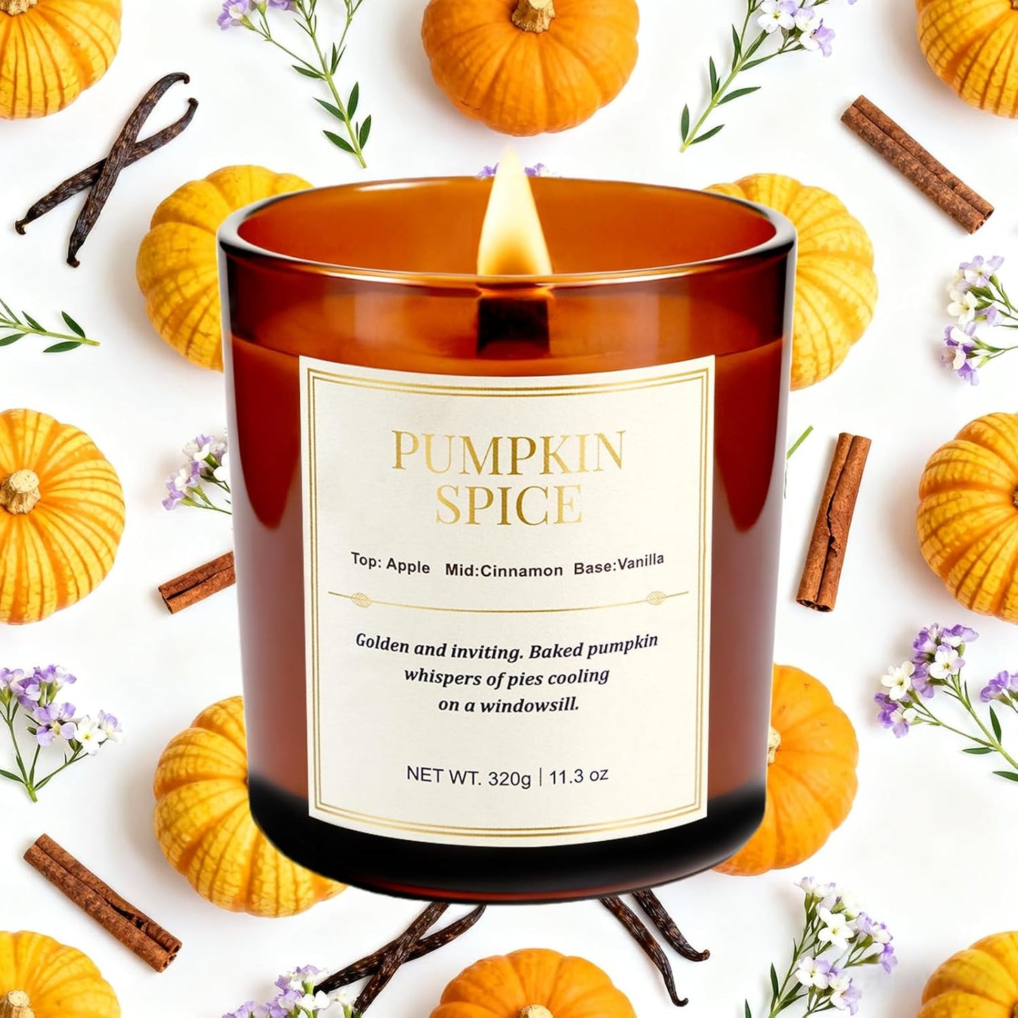 Scented Candles for Home,2 Pack Wood Wick Pumpkin Spice Scented Candles,22.6 oz Natural Soy Wax Candles with Gift Box,Long Lasting Candles for Home Decor,Gifts for Women