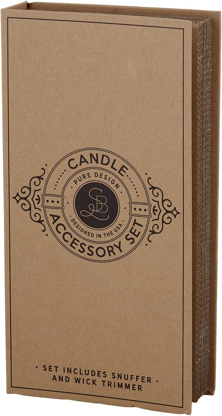 Santa Barbara Design Studio Candle Accessories Gift Kit Pure Design Collection Cardboard Book Gift Set, 2-Pieces, Black