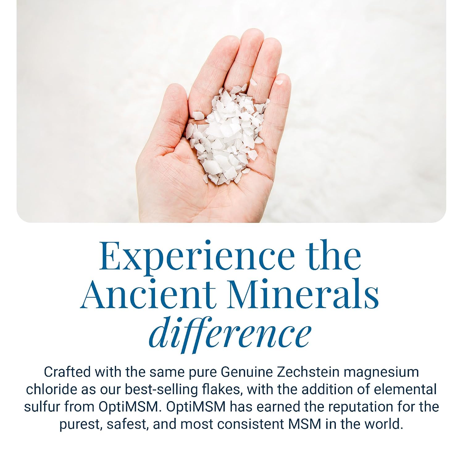 Ancient Minerals Magnesium Bath Flakes - Magnesium Lotion and Bath Flakes Ultra with MSM - Pure Genuine Zechstein Chloride