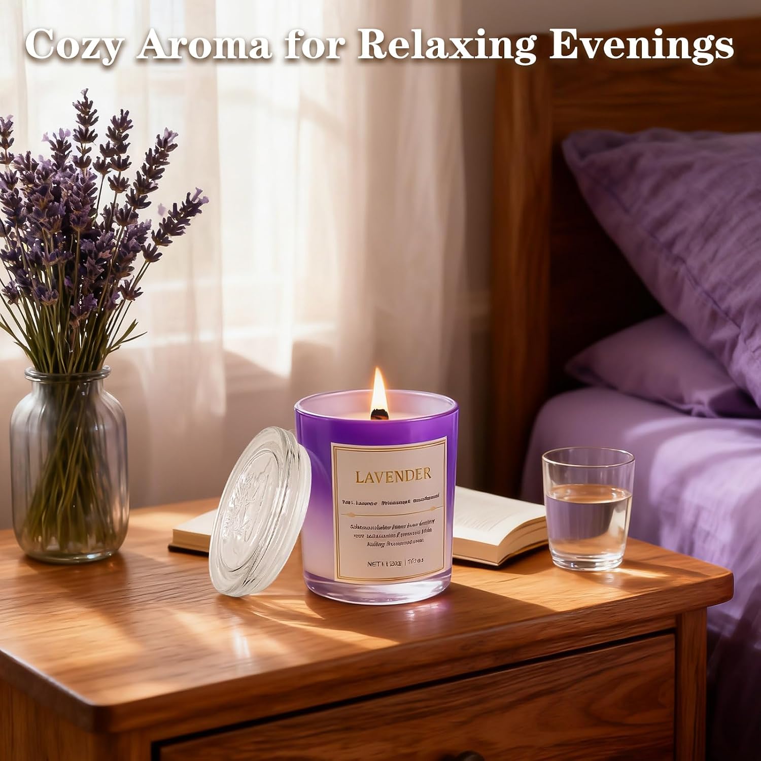 Scented Candles for Home,2 Pack Wood Wick Soy Wax Scented Candles with Gift Boxes, Long Lasting Relaxing Aromatherapy Candles for Home Decor, Holiday Gifts