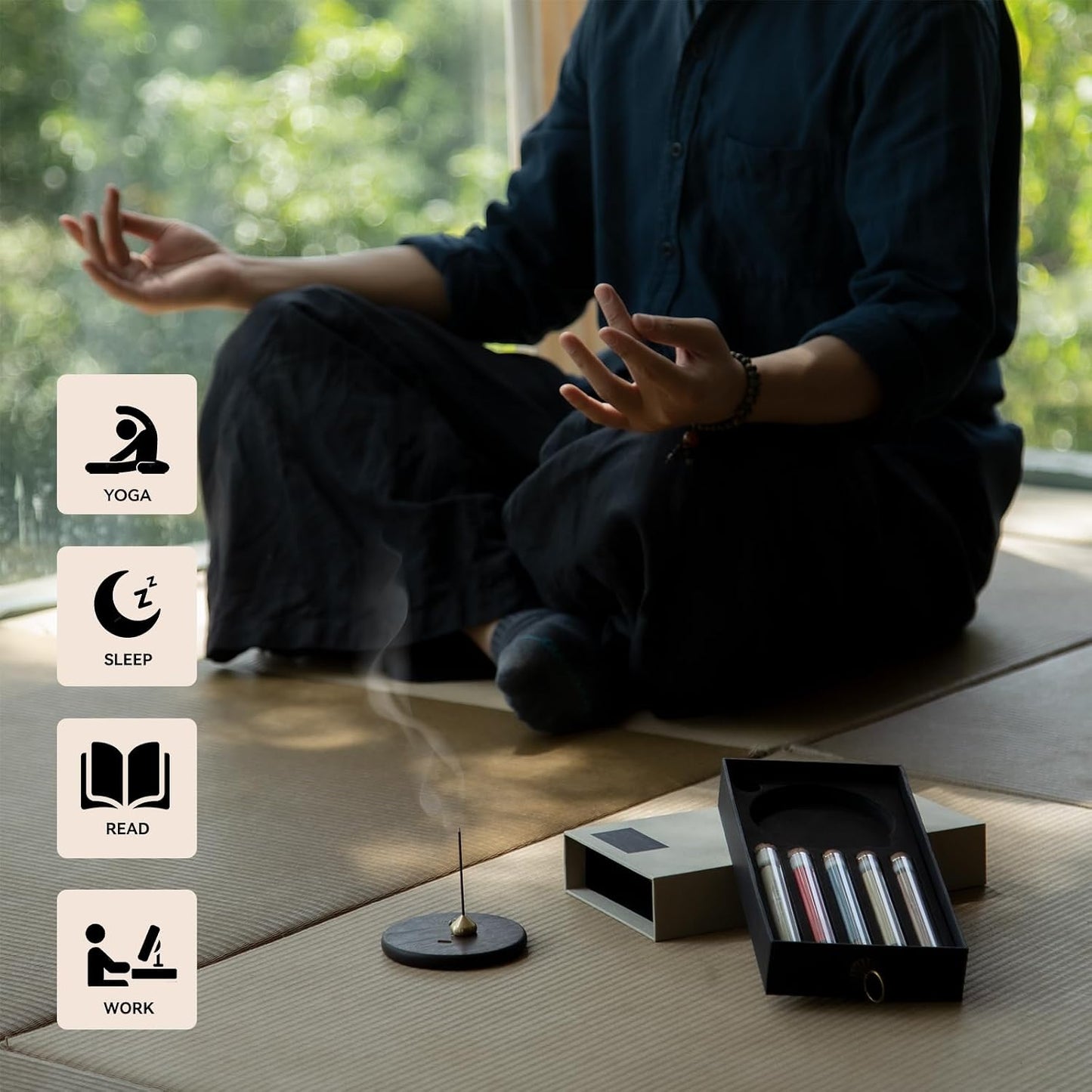 SATORY Incense Gift- Natural Aromatherapy (~170 Sticks+Incense Holder) for Energy Balance, Chakra Cleansing, Feng Shui Harmony, Yoga/Meditation Ritual, Non-toxic Home Fragrance, Zen Decor, 5 Fragrance