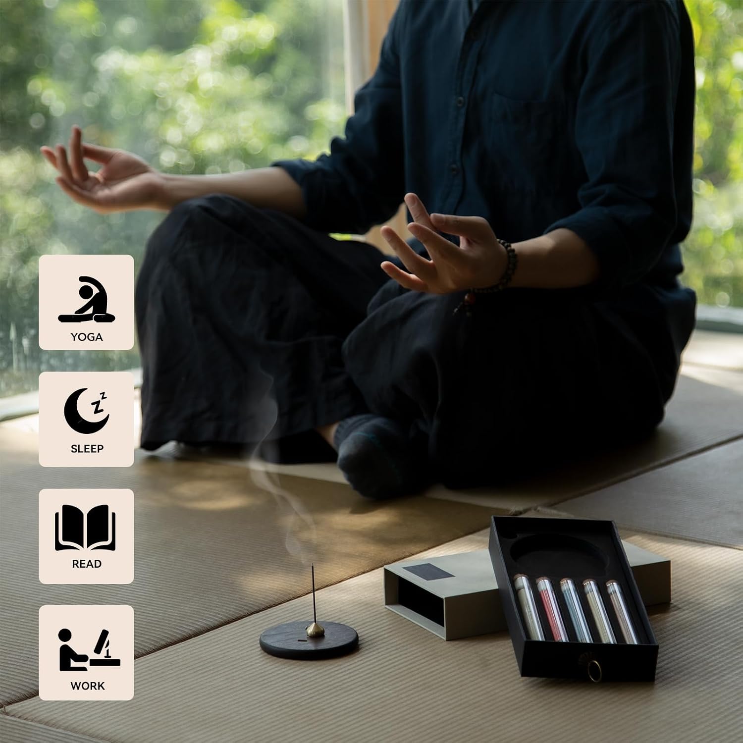 SATORY Incense Gift- Natural Aromatherapy (~170 Sticks+Incense Holder) for Energy Balance, Chakra Cleansing, Feng Shui Harmony, Yoga/Meditation Ritual, Non-toxic Home Fragrance, Zen Decor, 5 Fragrance