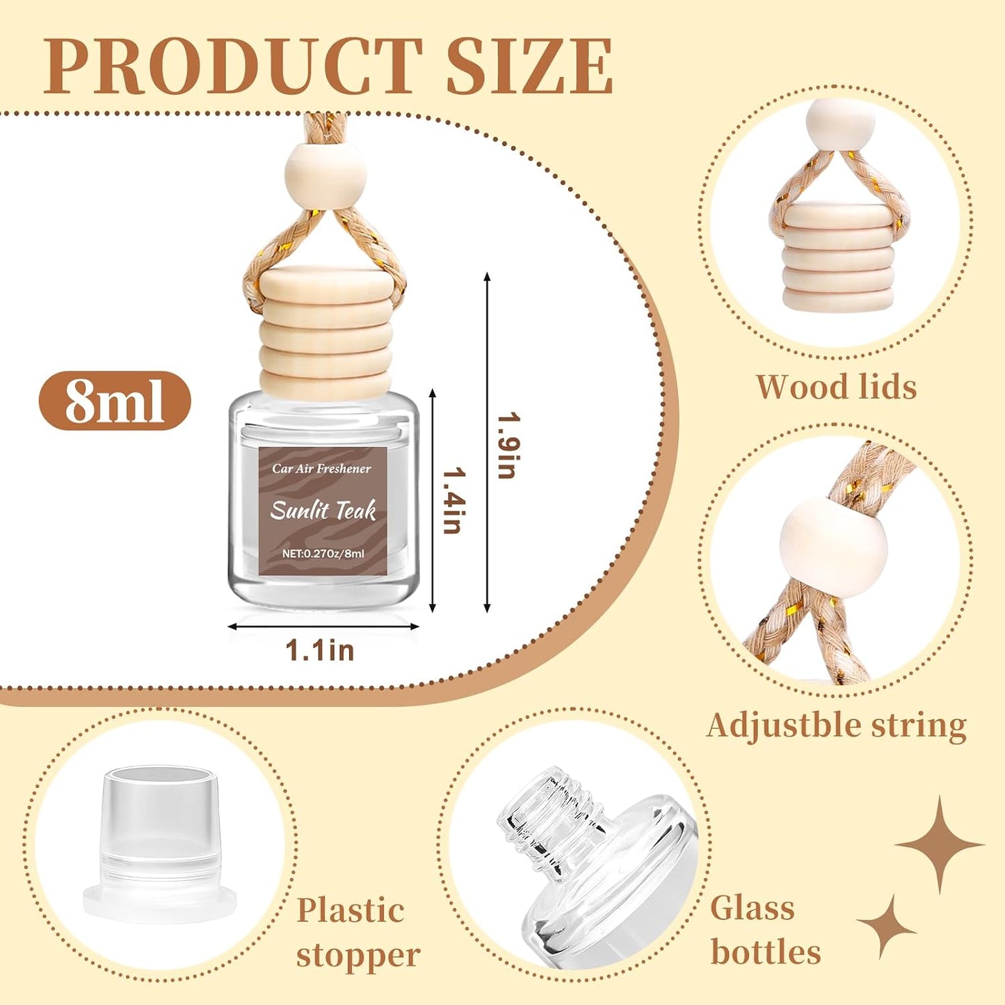 6 Pack Car Air Freshener - Mothers Day Gift for Her, Hanging Air Freshener Essential Oil Diffuser, Romantic Car Scents Cute Auto Decor Birthday Gifts for Women/Men