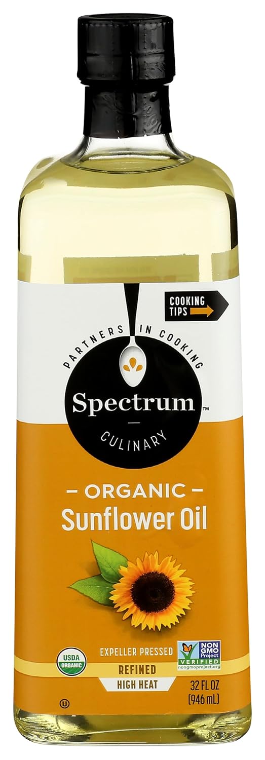 Spectrum Naturals Organic Hi Heat Sunflower Oil, 32 Ounce