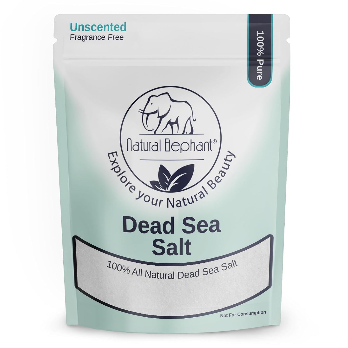 Natural Elephant Dead Sea Salt for Soaking & Bathing | 5 Pound Bag (80oz) | Fine Grain | 100% Natural and Pure