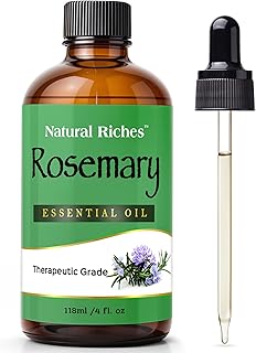 Natural Riches Rosemary Essential Oil | Premium Grade, 100% Natural and Pure Rosemary Oil for Hair Growth Skin, Face, Aromatherapy & Essential Oil for Diffuser | - 4 fl oz