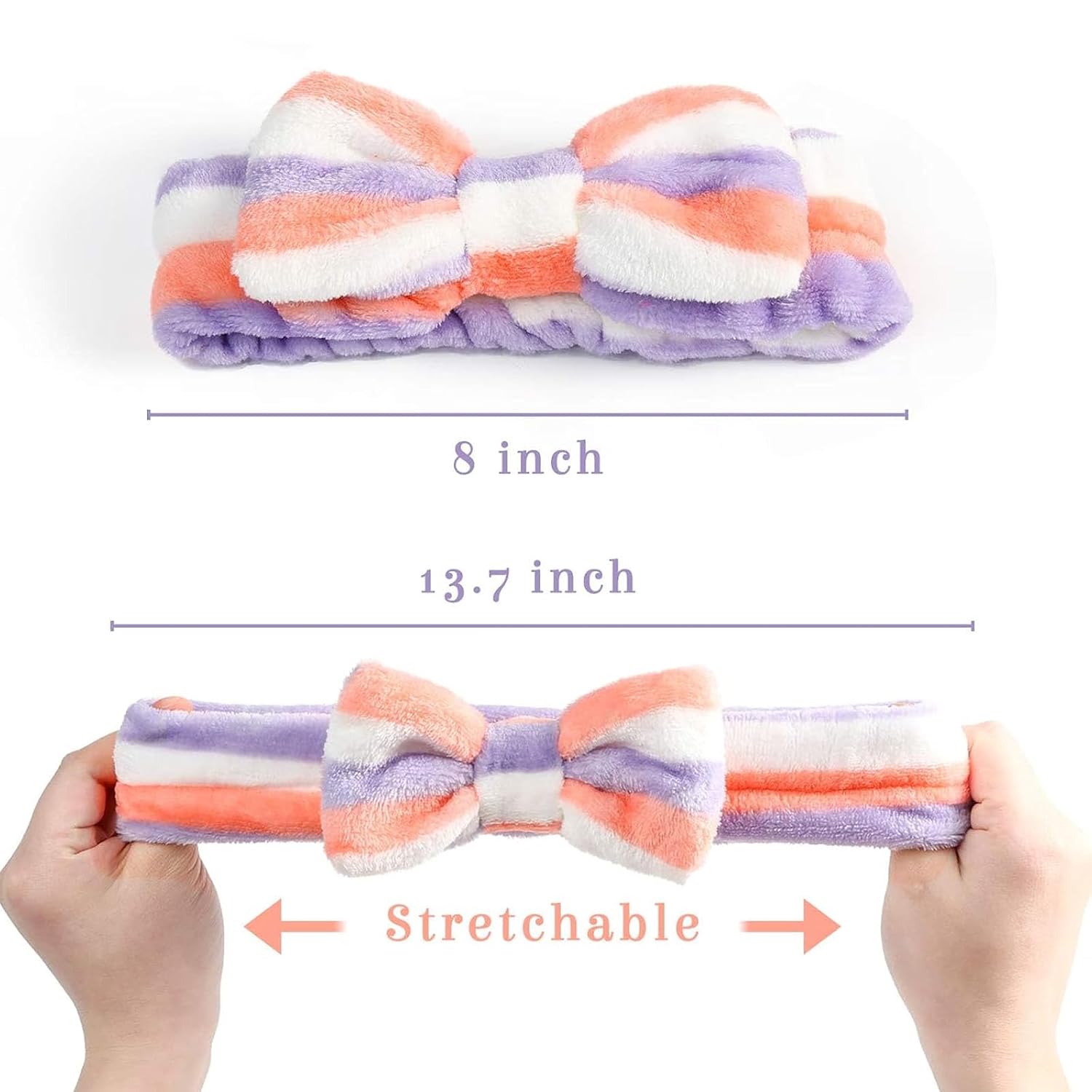 3 otters 8-Pack Spa Headband, Stocking Stuffers for Women Teen Girls, Mom, Girlfriend, Makeup Headband for Washing Face, Skincare, Spa Gifts Basket Party Supplies