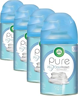 Air Wick Automatic Air Freshener Spray Refill, 1ct, Fresh Linen, Odor Neutralization, Essential Oils (Pack of 4)