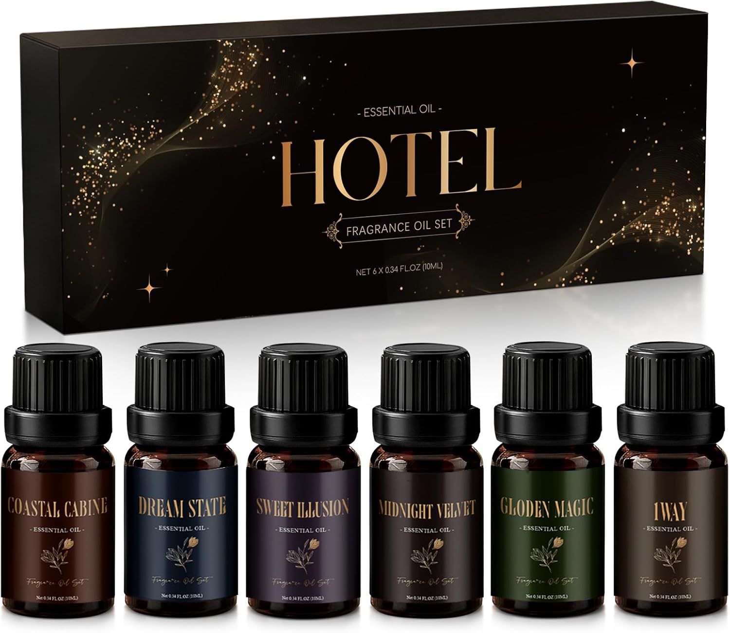Hotel Collection Diffuser Oil, My Way, Dream State, Coastal Cabine, Inspired by The Most Popular 5-Star Hotel Scents, Fragrance Oil Set 6 * 10 ml