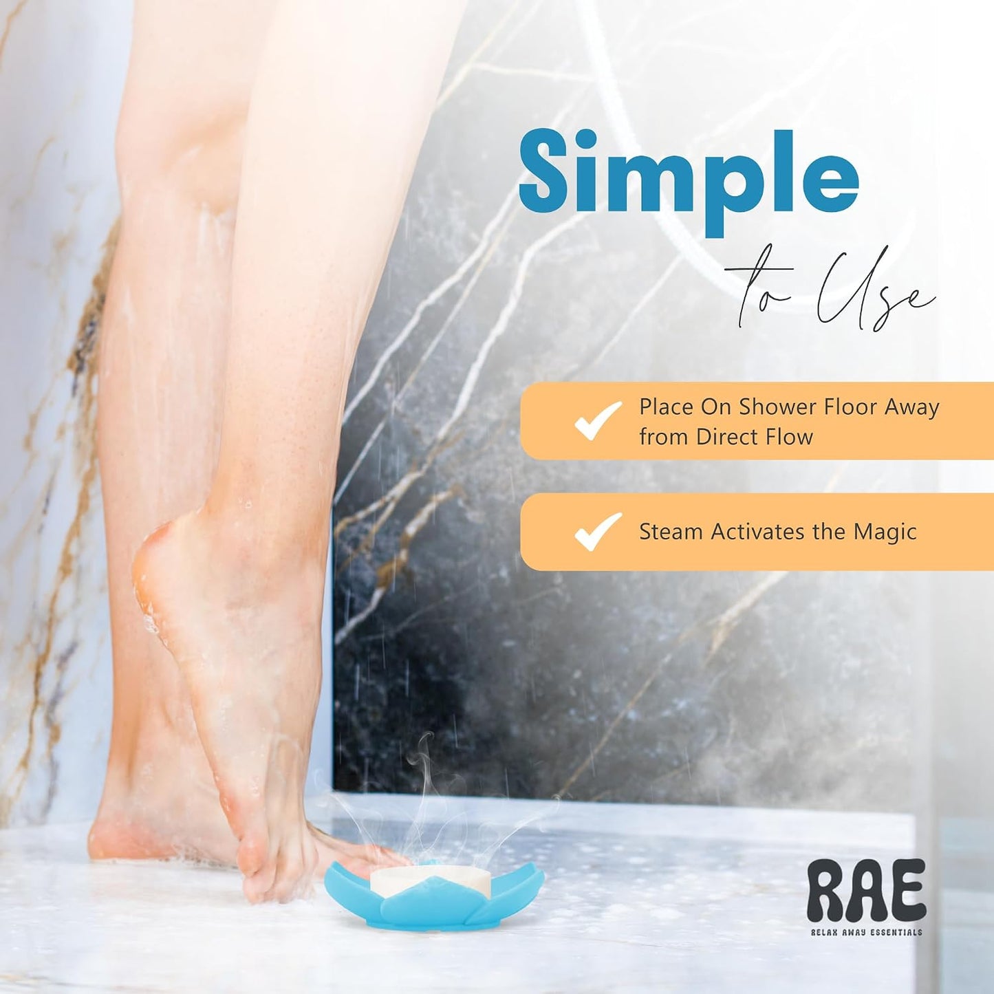 Relax Away Balance Shower Steamers 6 Pack - Aromatherapy Tablets - Essential Oils - Orange, Vanilla, Rose, Eucalyptus, Lavender, Mint - Spa-Like Shower Experience - Easy-Open Packaging