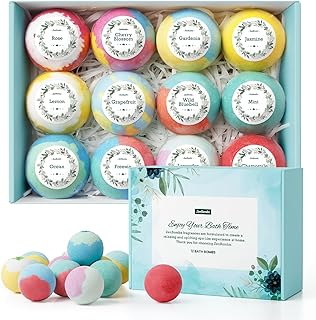 ZenBombs Bath Bombs for Women, 12pcs Handmade Natural Bath Bomb, Stocking Stuffers, Mothers Day Presents for Mom, Bath Bomb with Shea Butter, White Elephant, Valentines Day Presents for Her and Him