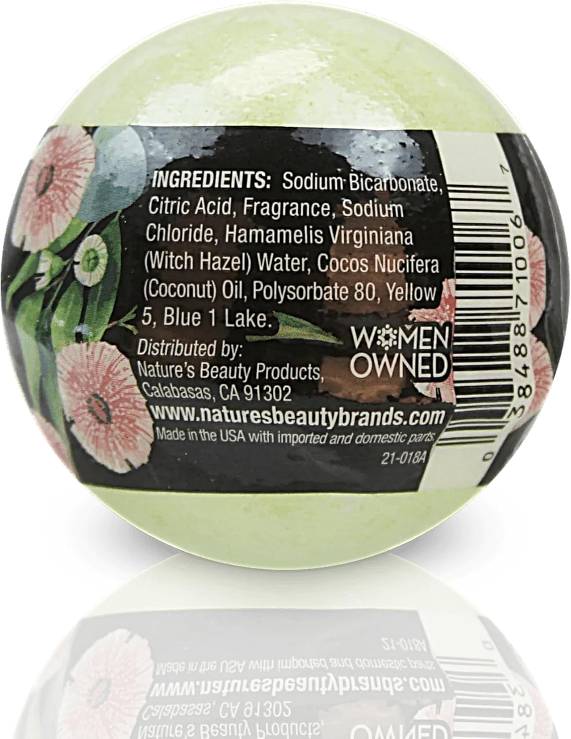 Nature's Beauty Eucalyptus & Tea Tree Bath Bomb Multi-Pack- Natural Hand Crafted, Non-Staining, Luxury Fizzy Spa Bomb, Sooth + Restore Skin, Made w/Coconut Oil & Witch Hazel, 5.5oz (4 Pack)