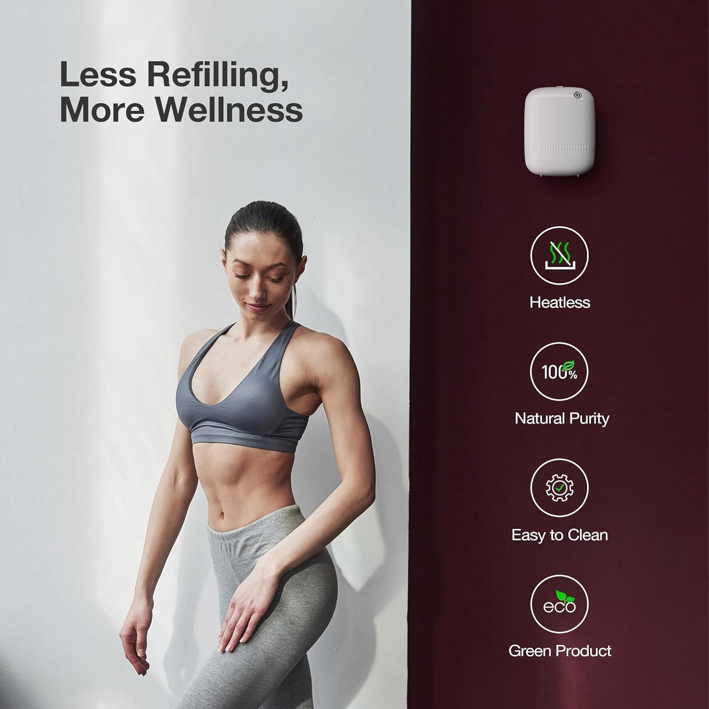 Airversa Waterless Essential Oil Diffuser for Home Large Room and Commercial Use, Up to 2000 sq ft, App Control Cold Air Diffuser, 400mL, DC-12V/1A Plug in Wall, Smart Scent Air Machine, ANW-White
