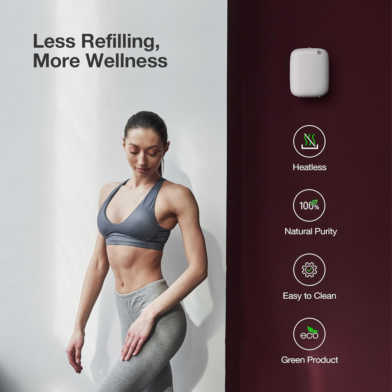 Airversa Waterless Essential Oil Diffuser for Home Large Room and Commercial Use, Up to 2000 sq ft, App Control Cold Air Diffuser, 400mL, DC-12V/1A Plug in Wall, Smart Scent Air Machine, ANW-White