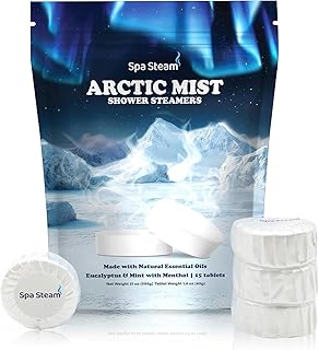 Shower Steamers Aromatherapy – Eucalyptus Mint & Menthol Shower Bombs with Essential Oils for Sinus Relief, Stress, Relaxation – Spa Gift Set for Women & Men – Natural Shower Tablets – 15-Pack