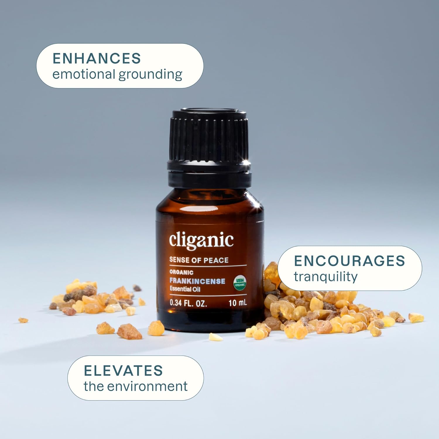 Cliganic Organic Frankincense Essential Oil - Boswellia Serrata, 100% Pure Natural Undiluted, for Aromatherapy | Non-GMO Verified