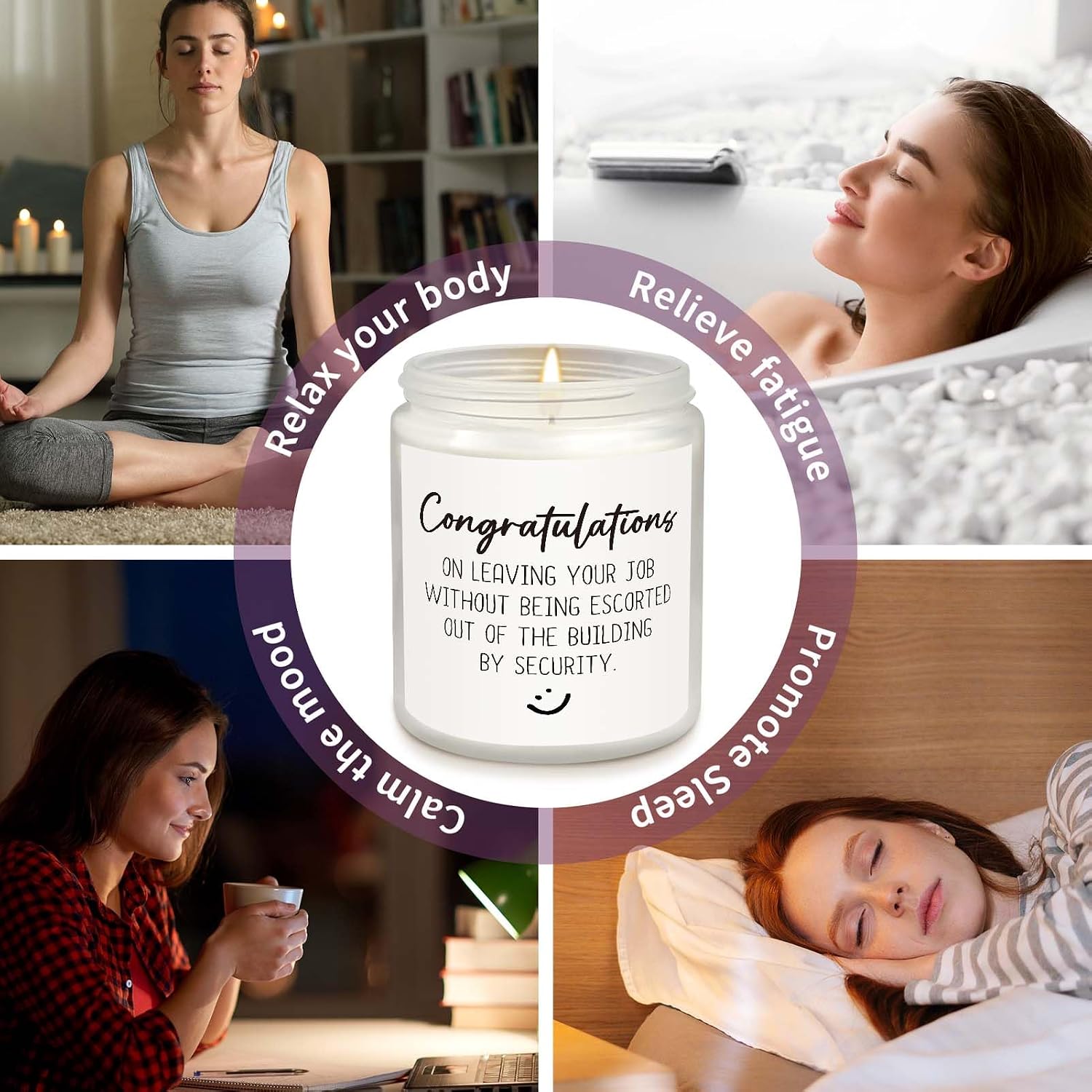 Farewell Gifts for Coworkers, Coworker Leaving Gifts for Women - Lavender Scented Candle, Goodbye Going Away New Job Gift Ideas, Congratulations Retirement Gift for Women Men