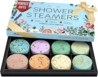 Shower Steamers Aromatherapy Birthday Gifts for Women - 8 Pcs Mothers Day Gifts for Mom Wife Daughter Grandma, Self Care with Natural Essential Oils Relaxation Home Spa Gift Set (Blue)