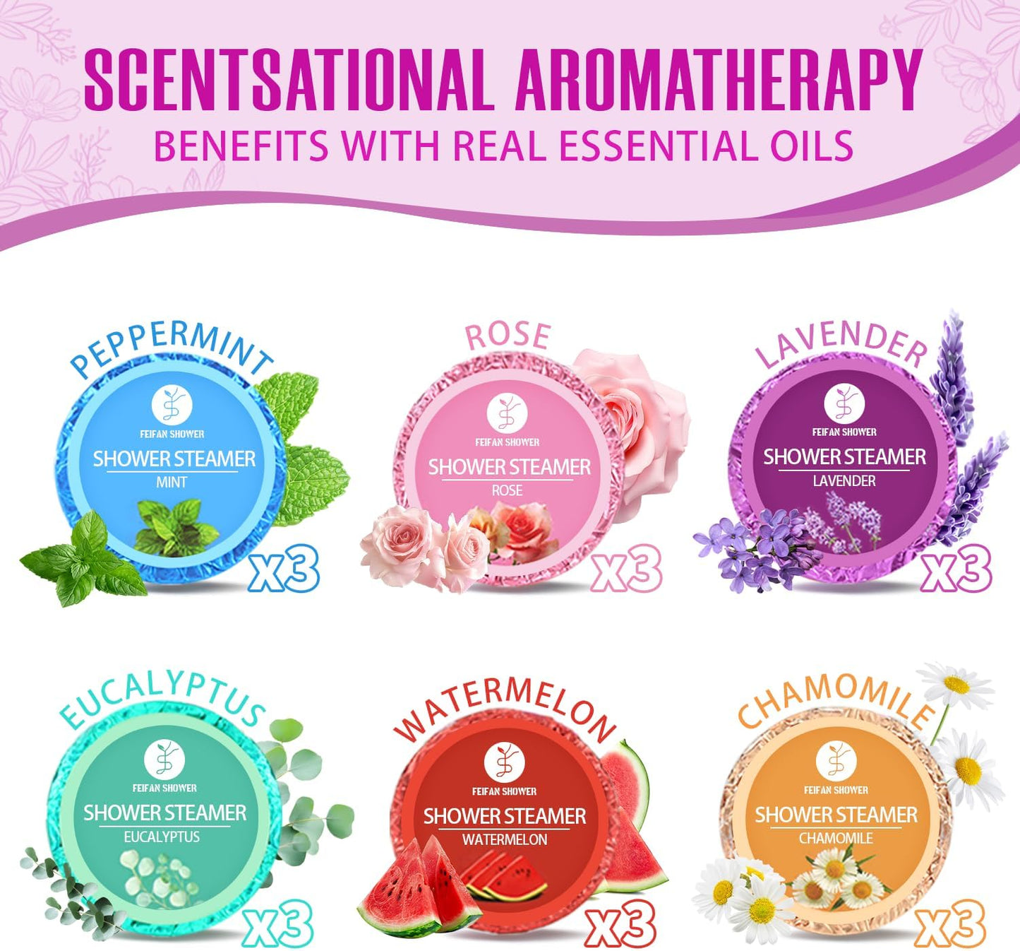 Shower Steamers Aromatherapy - 18 Pack Shower Bombs | Christmas Stocking Stuffers for Adults Women Teens White Elephant, Birthday Gifts, Organic Essential Oils Relaxation Home SPA