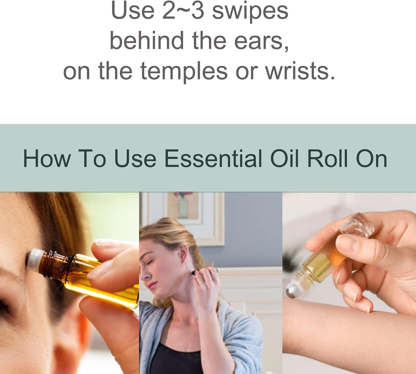 Peppermint Essential Oil Roll On. Aromatherapy Skincare Roller Ball Stick 0.34 fl oz [Mentha Piperita]