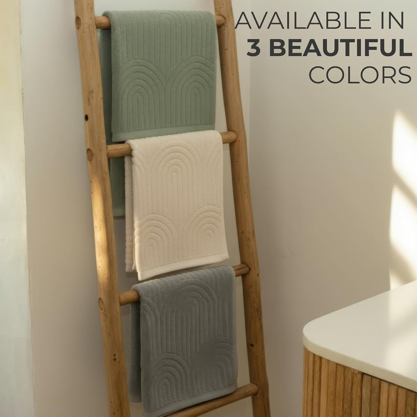 KIBAGA Decorative Hand Towels for Your Bathroom Or Kitchen – Luxurious Set of 2 Soft Boho Cotton Towels are Absorbent, Lightweight & Dry Quickly - Perfect to Elevate Any Bath Decoration at Home
