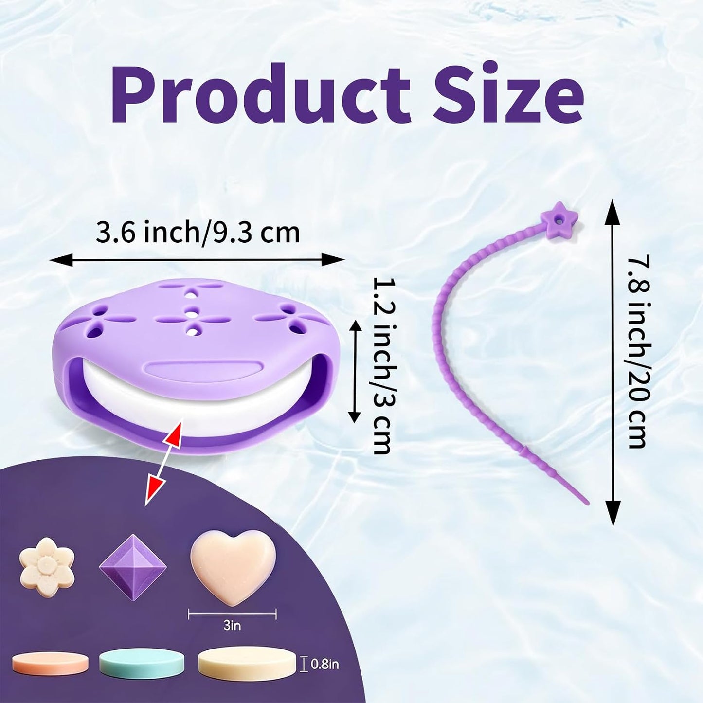 3 Pack Shower Steamer Holder with Suction Cups, Adjustable Lanyard Silicone Bathroom Accessory, Non-Slip Aromatherapy Diffuser Container for Shower Tablets, White and Blue