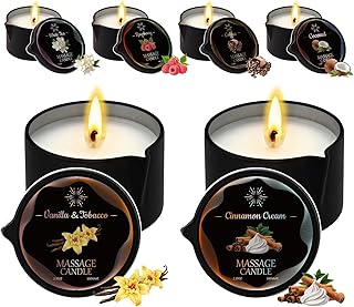 Massage Candle Set, 6 Pack Low Temperature Soy Wax Candles that Melt into Nourishing Body Oil with Jojoba & Shea Butter, Home Spa Relaxation Gift - 2.35oz, 6 Scents