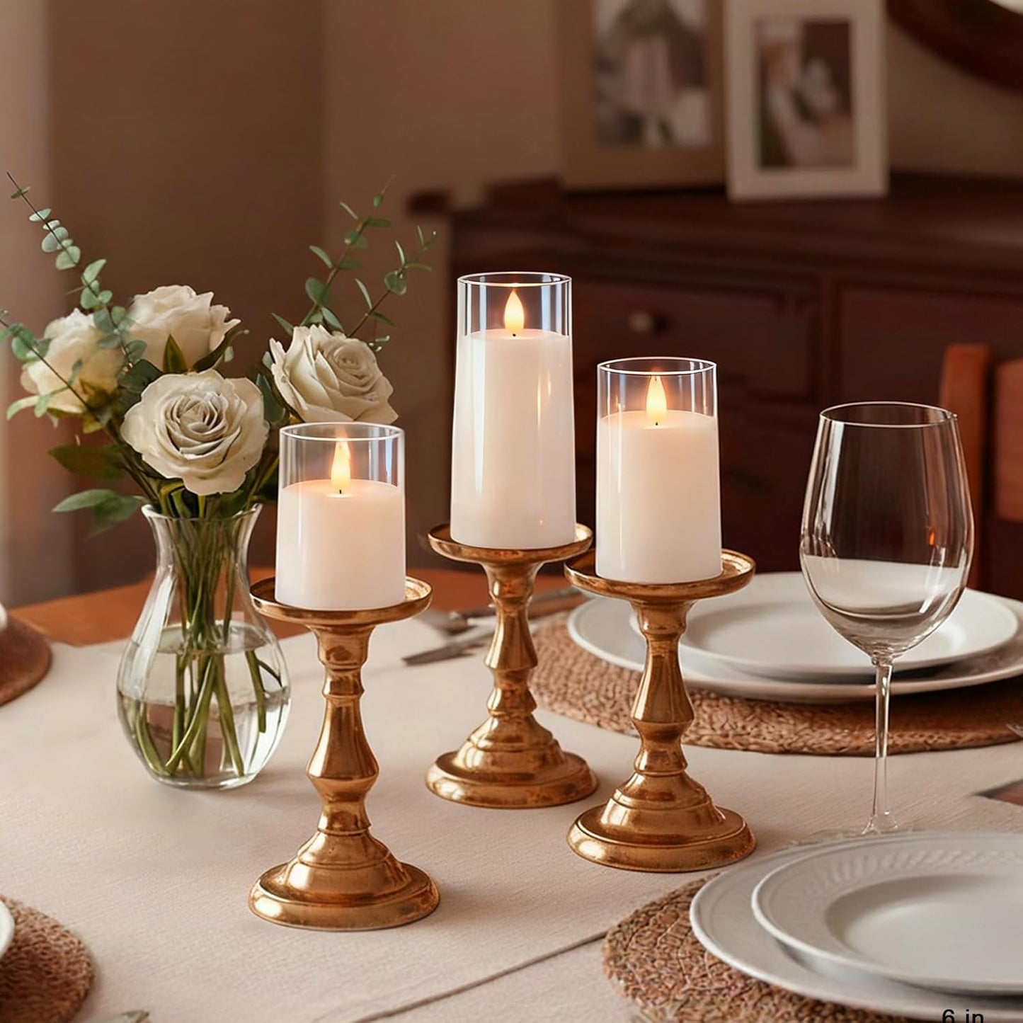 Raycare Flameless Candles Battery Operated with Remote Timer, Acrylic Flickering LED Pillar Candle for Christmas, Wedding, Home Decor, Gift for Family and Friend, White, Set of3