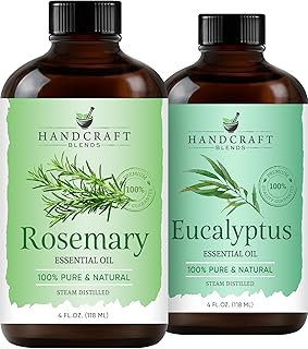 Handcraft Blends Herbal Clarity Set: Eucalyptus and Rosemary Essential Oils – (2 x 4 Fl Oz) – 100% Pure & Natural – for Diffuser, Aromatherapy, and DIY Projects