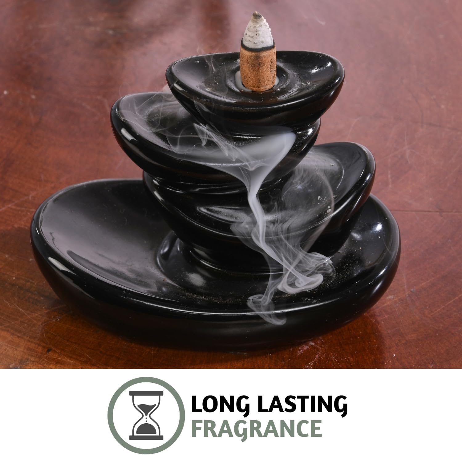 Folkulture Backflow Incense Cones (60 Cones) | Set of 6 Waterfall Insence Cones for Meditation, Aromatherapy | No Charcoal, Organic, Non Toxic Frankincense, Nag Champa, Sandalwood Inscents-Cones