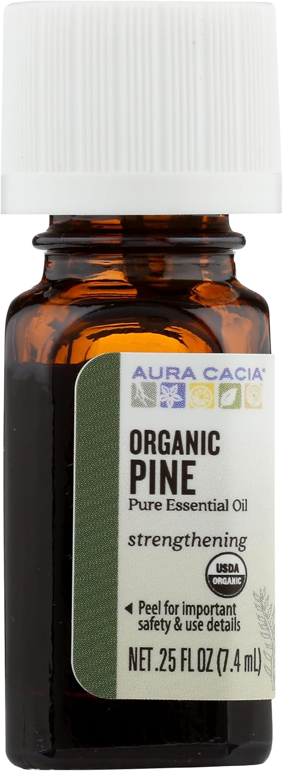 Aura Cacia Organic Pine Essential Oil, 0.25 FZ