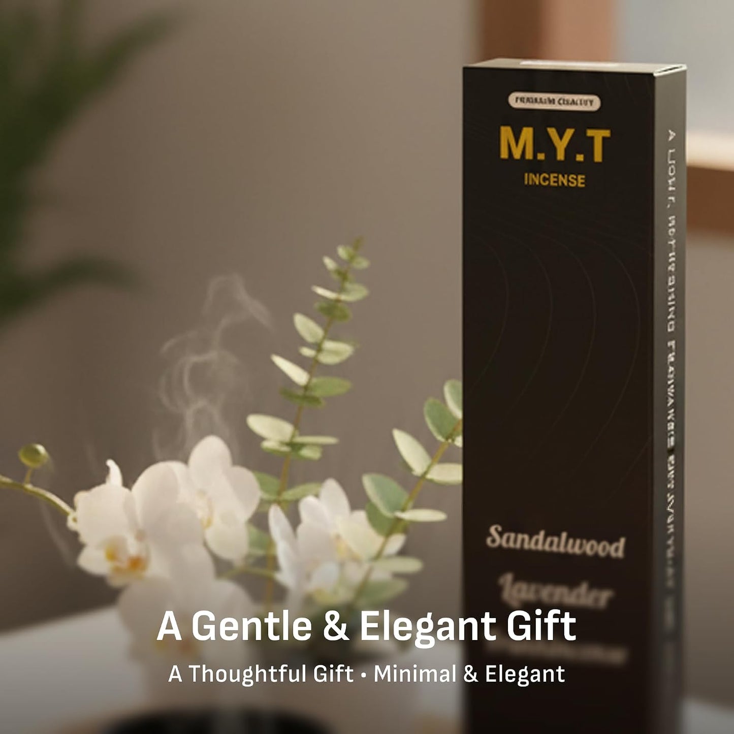 M.Y.T Natural Incense Gift Set – Sandalwood, Lavender, Frankincense – Long-Lasting, Low Smoke – Relaxation, Meditation, Odor Removing – 25g x 3 Packs