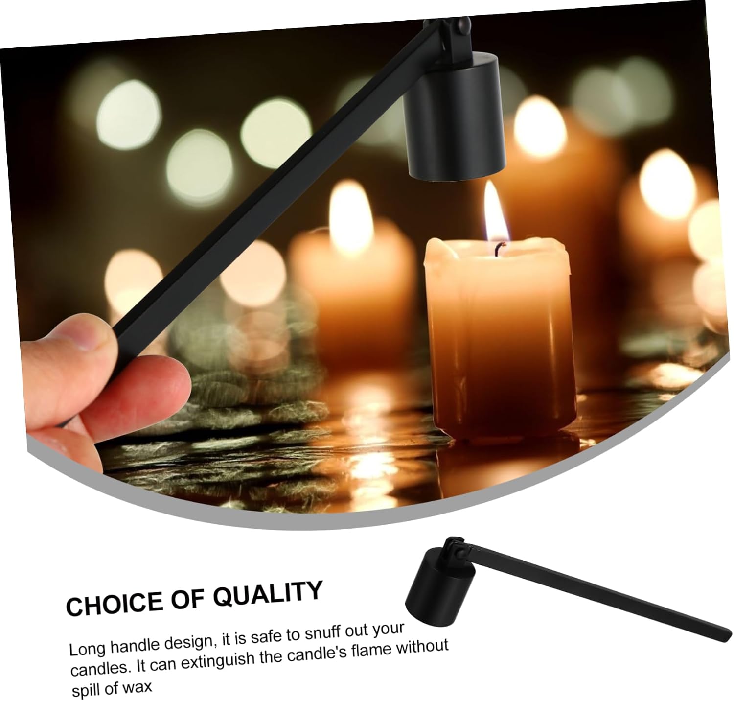 Healifty Candle Snuffer Tool Set Metal Flame Extinguisher Wick Trimmer for Candle Lovers and Home Decor for Exiting Flames Safely