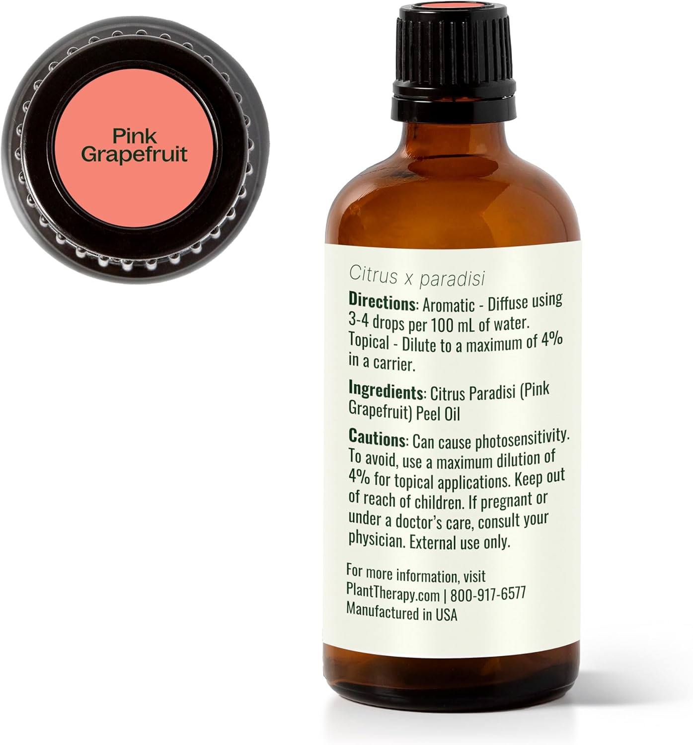 Plant Therapy Pink Grapefruit Essential Oil 100 mL (3.3 oz) 100% Pure, Undiluted, Natural Aromatherapy, Therapeutic Grade
