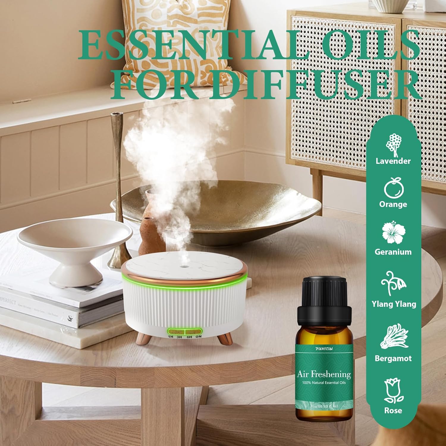 Essential Oils Blends Set for Diffusers for Home, Aromatherapy Diffuser Oil Scents - Calming, Sweet Dreams, Immunity, Relax, Mood, Fresh Air, Fragrance Oils for Diffusers, Massage, for Halloween6*10ML