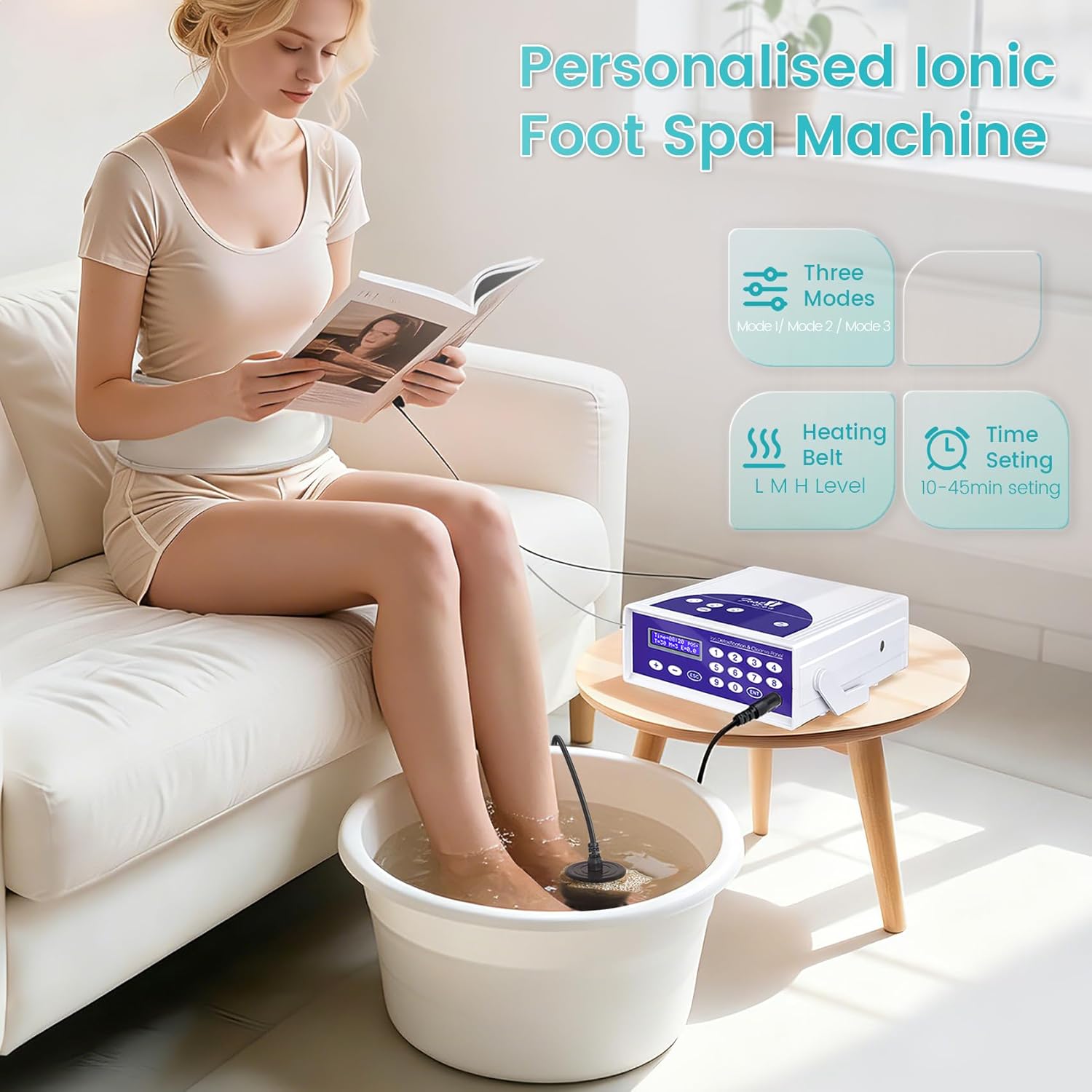 Ionic Foot Bath Detox Machine, Professional Foot Detox Machine for Home Use, Ion Cleanse Ionic Bath Spa with LED Display, Far Infrared Belt
