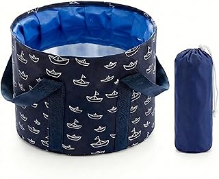 27L Extra Large Collapsible Foot Bath Basin, Deep Foot Soaking Tub for Travel & Camping, Portable Foldable Water Bucket with Handle, High-Sided Pedicure Spa Tub for Home, Outdoor, Fishing, Laundry
